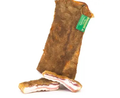 Pancetta di Bassiano “Tesa” a tranci, 500gr